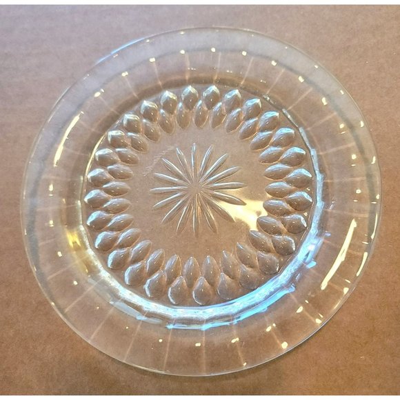 Val St. Lambert Imperial Bread and Butter Plate Glass Star Pattern Signed Dh741 - Picture 2 of 4